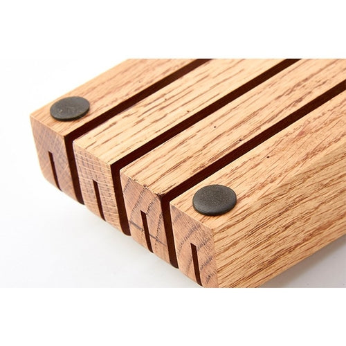 Soporte para Cuchillos de Cocina de Madera de Roble